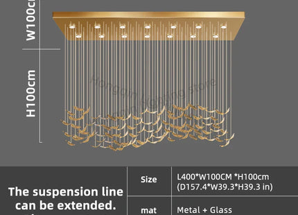 luxury Glass Hanging  Led Chandelier