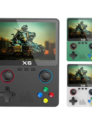 2023 New X6 3.5Inch IPS Screen Handheld Game Player Dual Joystick 11 Simulators GBA Video Game Console for Kids Gifts