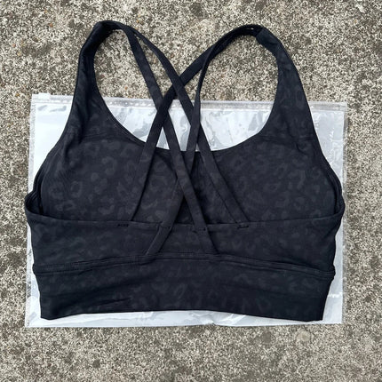 Solid Color Soft Cross Back Women Fitness Bra Tights Yoga Vest High Strength Shockproof Gym Sports Top Push Up With Chest Pad