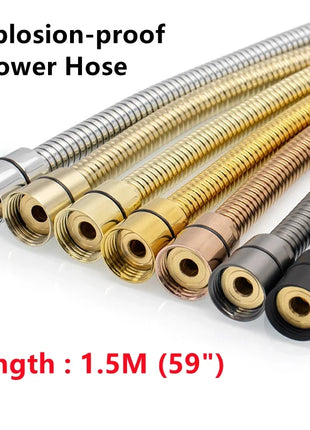 1.5M Handheld Shower Head Hose Flexible Explosion-proof Water Tube Bathroom Faucet Stainless Steel Shower Hose Extension Pipe