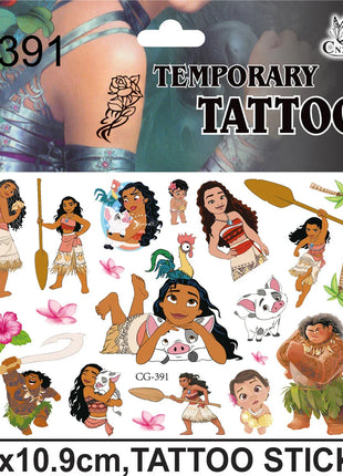 1/4/8pcs Moana Party Favor Temporary Tattoos Stickers Birthday Party Supplies Decorations Gifts for Boys Girls Classroom Rewards
