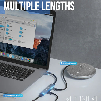 Lemorele 120cm 4Ports USB HUB OTG USB A 3.0 Adapter Multi Splitter Adapter Laptop Accessories For Xiaomi Lenovo Macbook Pro