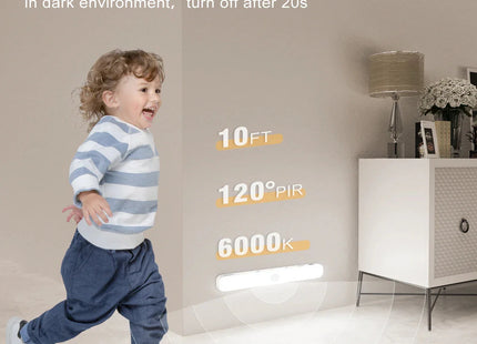 Motion Sensor Cabinet Light Battery Display 60 LED Touch Light Bar Wireless Rechargeable