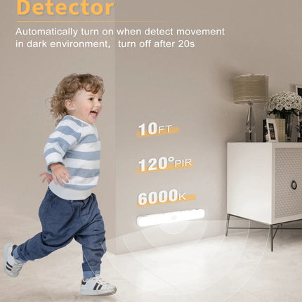 Motion Sensor Cabinet Light Battery Display 60 LED Touch Light Bar Wireless Rechargeable