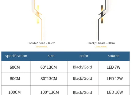 LED Wall Lamp Modern Minimalist Strip Wall Decor Lights