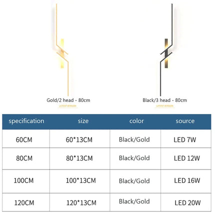 LED Wall Lamp Modern Minimalist Strip Wall Decor Lights