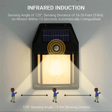 Solar Wall Lights Outdoor Waterproof Wireless Motion Sensor Security Lamps