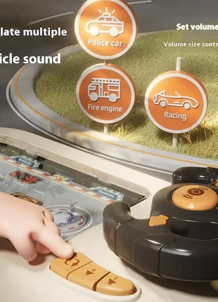 2024 Racing Adventure Children'S Steering Wheel Electric Desktop Game Console Evasion Simulation Driving Toy