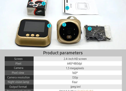 Doorbell with Wireless Monitor Live Night Vision for Home Office