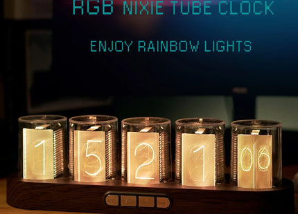 Digital Tube Clock with RGB LED Glows