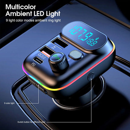 18W QC3.0 Fast Charge Bluetooth 5.0 FM Transmitter