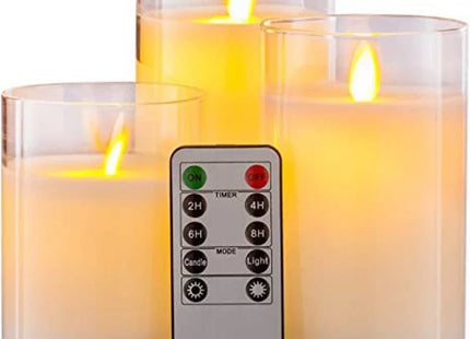 LED Glass Candle Full Set Remote Control Timer