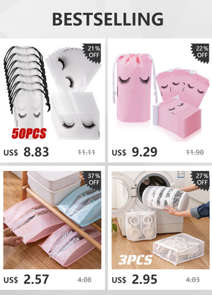 3pcs/set Mesh Laundry bag Washing Machine Shoes Bag Travel Storage bags Portable Anti-deformation Protective Clothes organizer