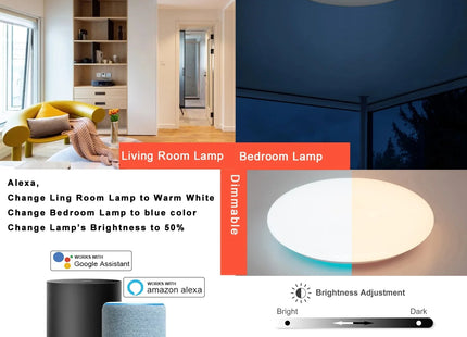 Modern LED Ceiling Lights Bluetooth Speaker Remote Control