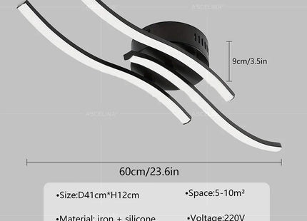 Modern LED Ceiling Light Long Wave Lamp