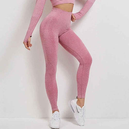 Seamless High Waist Yoga Pants with Energy Dotted Pattern