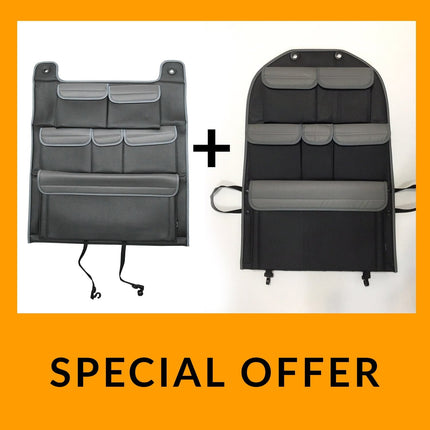 For VW T5 & T5.1 Transporter Campervan Back Seat Organiser – Leatherette Single & Double | Van-X