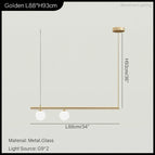 Golden 2 heads / White glass / Warm Light
