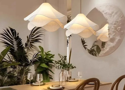Flowers Cloth Chandelier Home Decoration French Led Pendant Lights