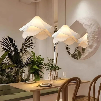 Flowers Cloth Chandelier Home Decoration French Led Pendant Lights