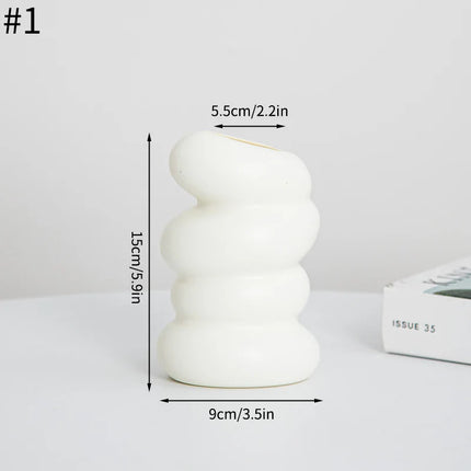 1PC Plastic Spiral White Vase Hydroponic Pot