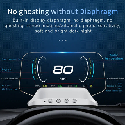 Hud Obd C3 Universal Digital Board OBD2 Display Gps Speedometer Headup Display Multifunction Screen Temperature Achometer Rpm