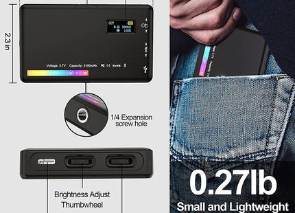 LED RGB Camera Light Full Color Output Video Light