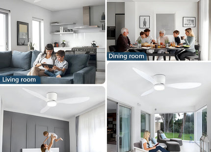 Ceiling Fan With Light, 6-speed choice, Reversible DC motor