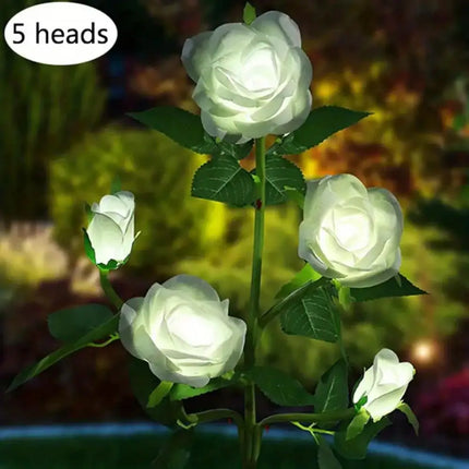 Solar Garden Lights Rose Flower Lawn Lamp