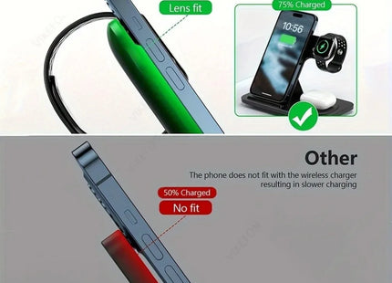 Foldable 3 in 1 30W Wireless Charging Station for iPhone