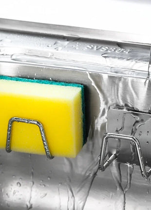 1-6pcs Kitchen Stainless Steel Sink Sponges Holder Self Adhesive Drain Drying Rack Shelf Household Wall Hooks Storage Organizer