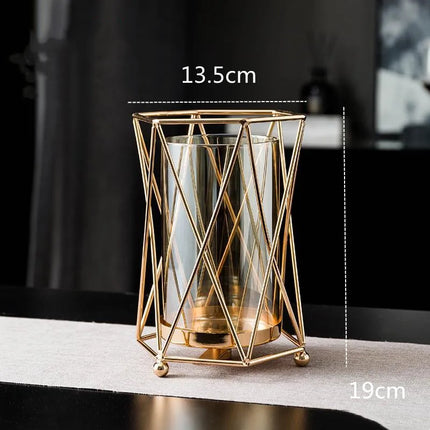 Golden Vase Metal Flowers Pot