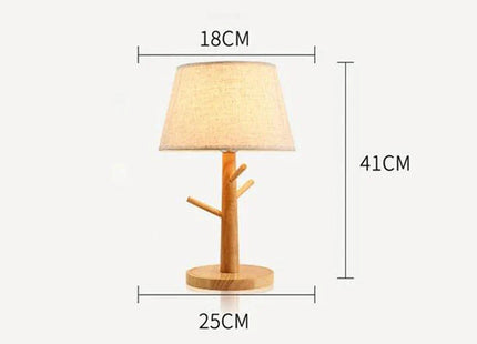 Wooden table lamp fabric lampshade