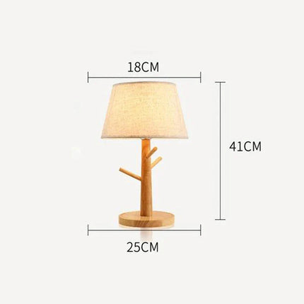 Wooden table lamp fabric lampshade