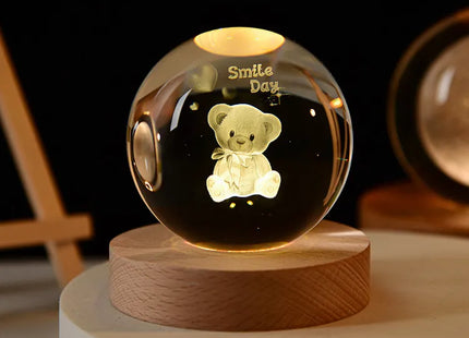 3D Crystal ball Planet Night Light