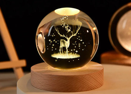 3D Crystal ball Planet Night Light