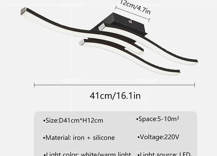 Modern LED Ceiling Light Long Wave Lamp