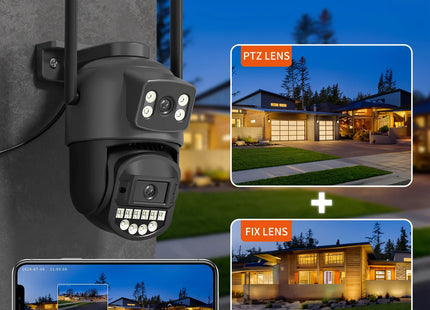 Camera 8MP 5K Outdoor Dual Lens Dual Screen 5G WIFI Camera