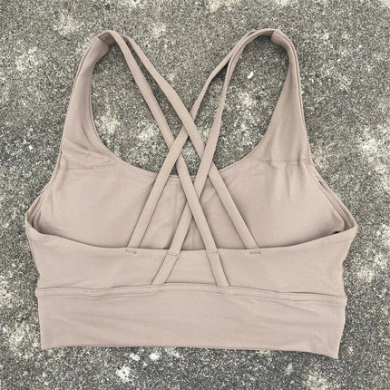 Solid Color Fitness Women Sport Bra Gym Yoga bra Athletic Cross Tight Top Workout Train With Chest Pad High quality shockproof