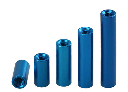 10pc M3x8 Smooth Standoffs Coloured Aluminium Pack