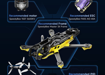 SpeedyBee Master3X Modular Frame (with Injection Moulded Head O3 Compatible)