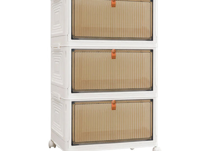 3/4/5 Tier Stackable Storage Boxes with Lids - Thickened Portable Units