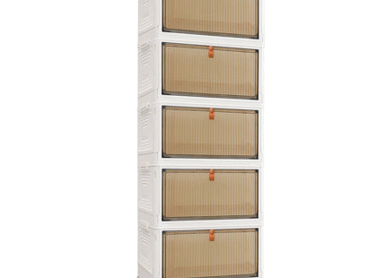 3/4/5 Tier Stackable Storage Boxes with Lids - Thickened Portable Units
