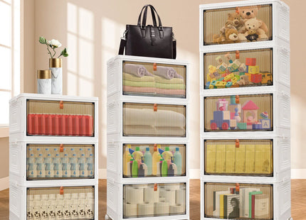 3/4/5 Tier Stackable Storage Boxes with Lids - Thickened Portable Units