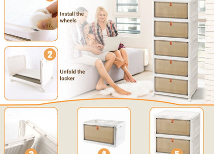 3/4/5 Tier Stackable Storage Boxes with Lids - Thickened Portable Units