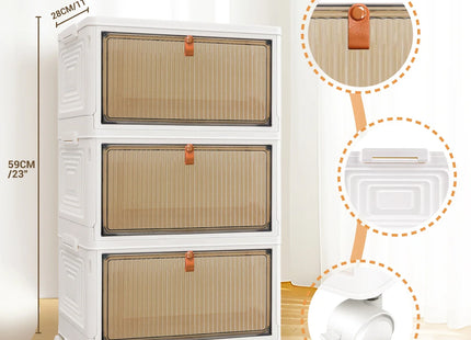 3/4/5 Tier Stackable Storage Boxes with Lids - Thickened Portable Units