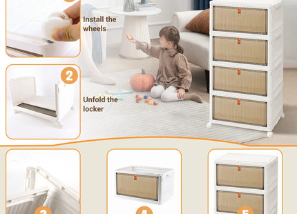 3/4/5 Tier Stackable Storage Boxes with Lids - Thickened Portable Units