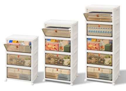 3/4/5 Tier Stackable Storage Boxes with Lids - Thickened Portable Units