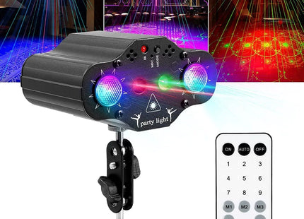 Stage DJ Party Laser Projector Disco Voice Controlled Strobe Lights