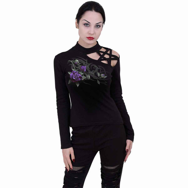 TRIBAL ROSE - Pentagram Shoulder Longsleeve Top